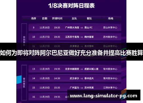 如何为即将对阵阿尔巴尼亚做好充分准备并提高比赛胜算