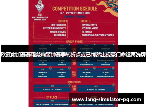 欧冠附加赛赛程敲响警钟赛季转折点或已悄然出现豪门命运再洗牌